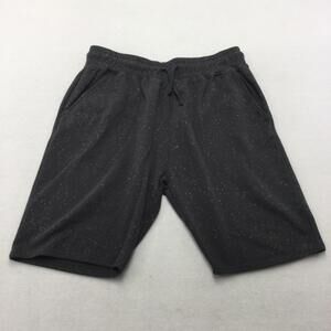 Fleece Factory Shorts Mens 36 Gray Fleece Speckle Print Elastic Waist 11 Inseam